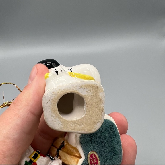 Rare Vtg Lot Of 2 Peanuts Ornaments Ceramic Snoopy 60/70s Japan + 1 Other - Picture 8 of 8